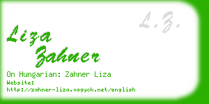 liza zahner business card